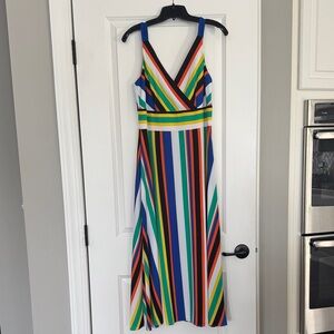 Nine West Colorful Striped Midi Dress
